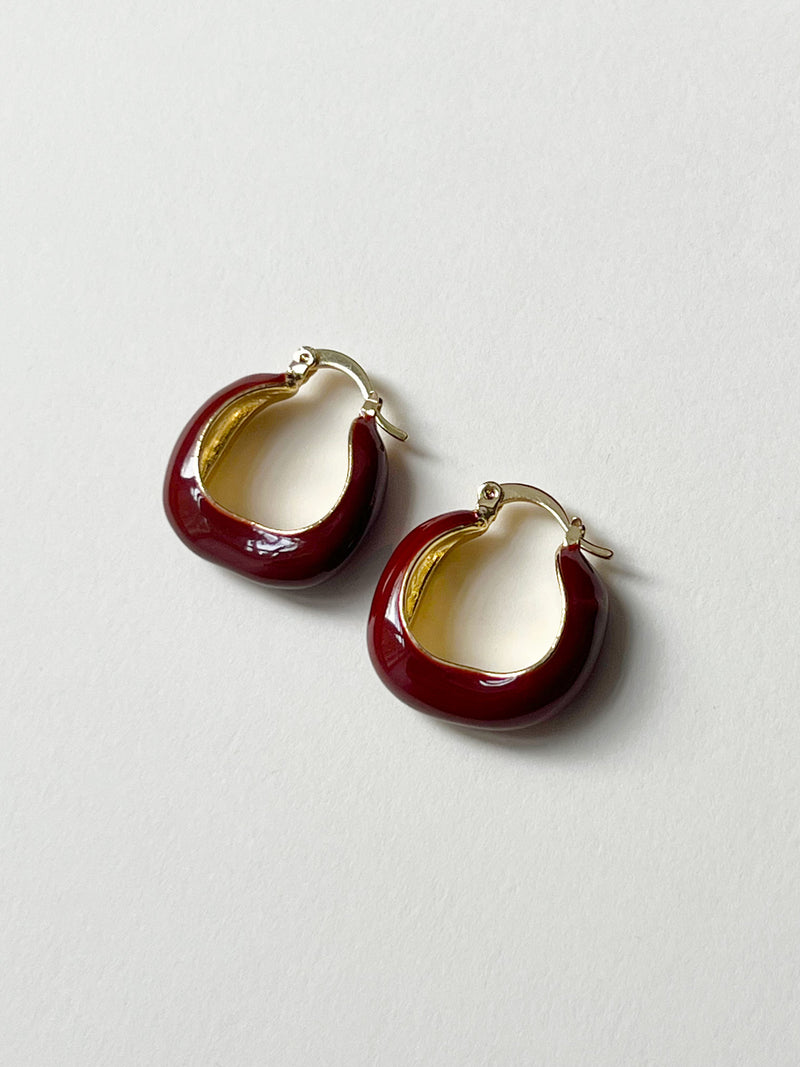 Heavy Earring in Wine Colour By Pink Box Jewellery - Pink Box Jewellery